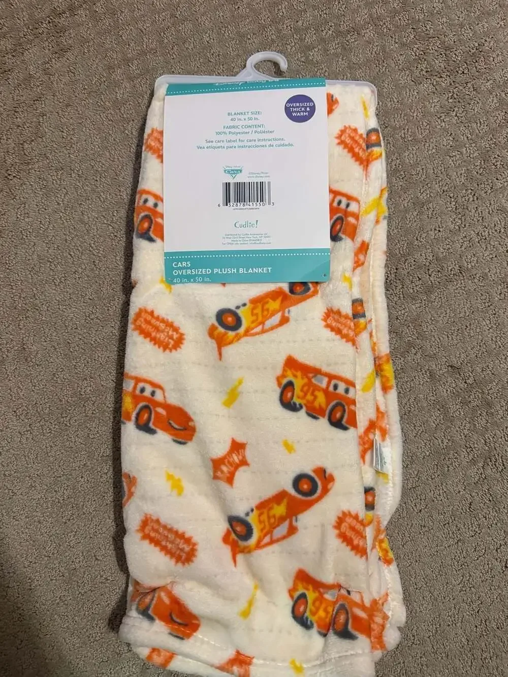 Disney Baby Cars Oversized Plush Blanket 40 in. x 50 in. Lightning McQueen